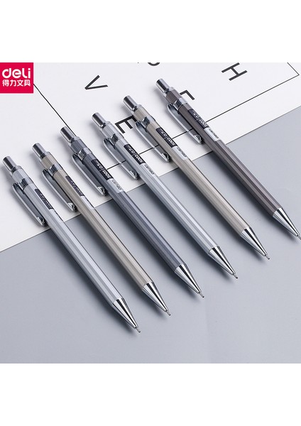 0.7 mm Gümüş W Refil Deli Yüksek Kaliteli Tam Metal Mekanik Kurşun Kalem 0.5/0.7 Lapices Profesyonel Boyama ve Yazma Okul Malzemeleri (Yurt Dışından)