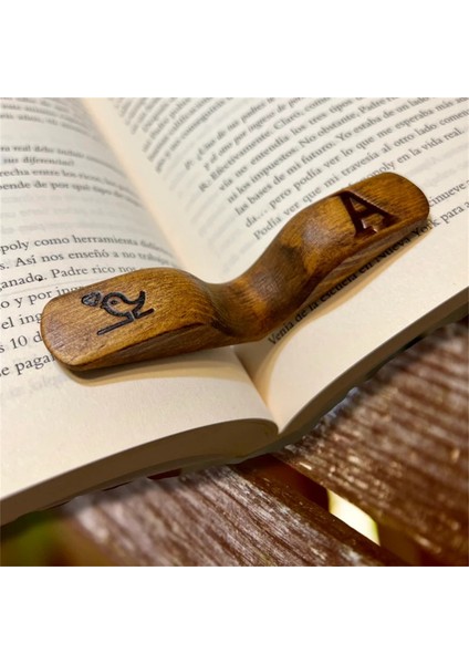 Kahverengi Taşınabilir Başparmak Kitap Sayfa Tutucu Başparmak Imi El Yapımı Ahşap Sayfa Serpme Kitap Okuma Sevgilisi Erkek Kız Ofis Çalışanı (Yurt Dışından)