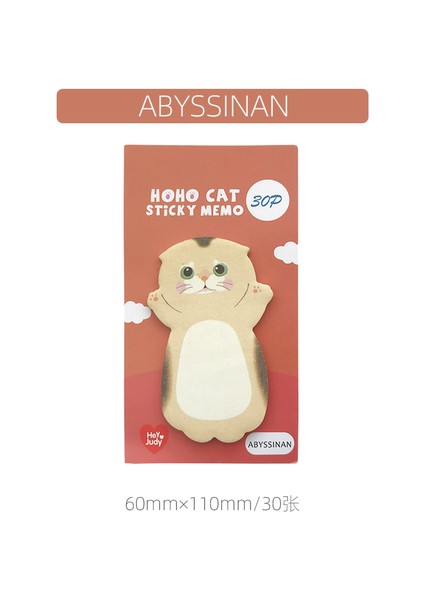 Abyssınan 30 Adet Kawaii Karikatür Kedi Yapışkan Mesaj Notları Bloknot Günlüğü Sabit Pul Karalama Defteri Dekoratif Sevimli N Kez Yapışkan Planlayıcı (Yurt Dışından)