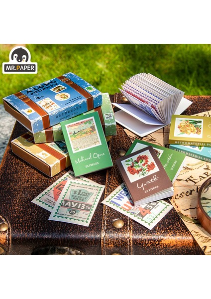 C Mr.paper 8 Tasarımlar Iyi Bir Gün Haruka Yolculuk Serisi Set Retro Malzeme Çıkartma Kitabı Kağıt Yaratıcı Dıy El Kitabı Dekorasyon (Yurt Dışından)