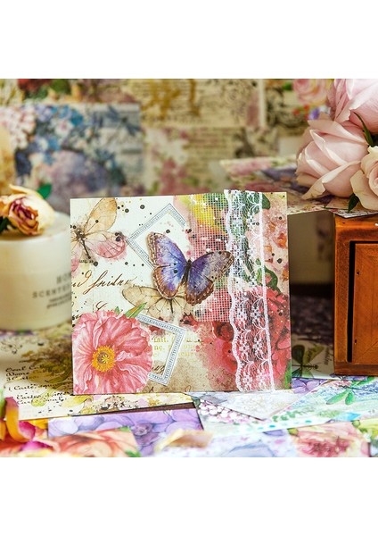 B Yoofun 50 Tekrarlanmayan Desenler Estetik Vintage Çiçek Arka Plan Malzeme Kağıt Dergisi Scrapbooking Kart Dekor Kağıtları (Yurt Dışından) fırsatları