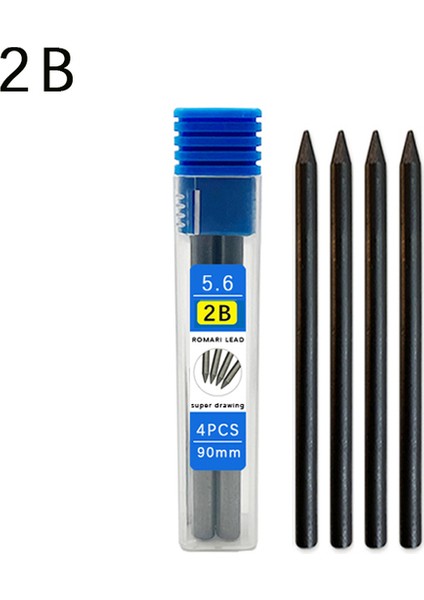 4 Adet 2b Açar Metal Mekanik Kalem 5.6mm Sanat Resim Çizim Aracı Sanat Okulu Kroki Çizgi Roman Tasarım Otomatik Kalem Öğrenci Kawaii Kırtasiye (Yurt Dışından)