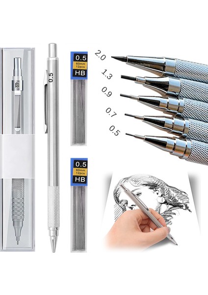 1x 1.3mm Kalem Kurşun 0.3 0.5 0.7 0.9 1.3 2.0mm Sanat Çizim Otomatik Kalemler Düşük Ağırlık Merkezi Geri Çekilebilir Ipuçları Metal Mekanik Kurşun Kalem Kiti Açar (Yurt Dışından) fiyatları