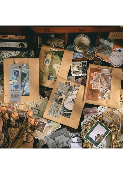 Stil 2 200 Adet/paket Vintage Koleksiyon Defteri Kağıdı Dekoratif Sticker Retro Günlük Kaydı Kağıt Damga Çıkartmalar Scrapbooking Günlüğü Projesi (Yurt Dışından) fırsatları