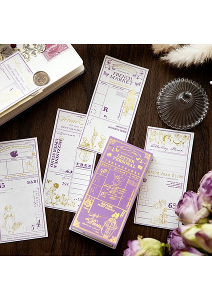 E 40 Yaprak Bloknot Retro Yaldız Yapışkan Olmayan Yırtılabilir Not Çıkartması Scrapbooking Dıy Kawaii Not Defteri Günlüğü Kırtasiye Okul Malzemeleri (Yurt Dışından)