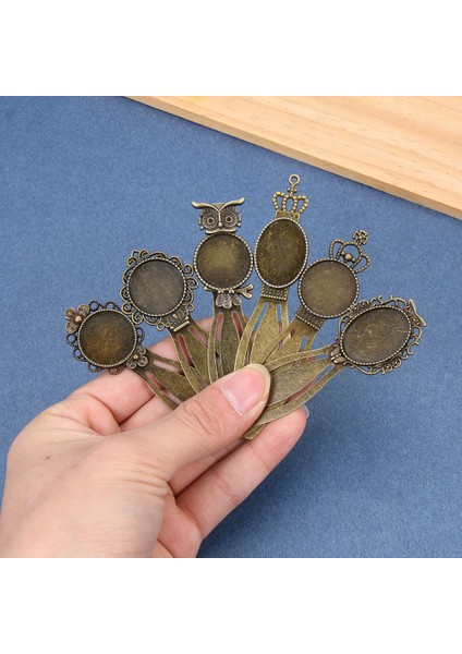 1-1 Adet Moda Antika Vintage Retro El Yapımı Kitap Ayracı Cabochon Tabanı Yer Imi Ayarı Cabochon Cameo Dıy Kitap Ayracı (Yurt Dışından)