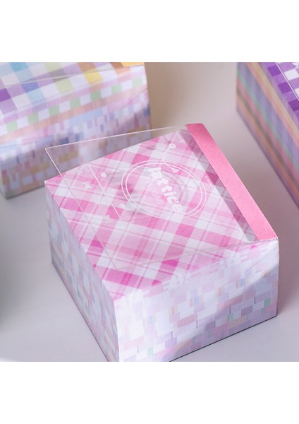 E Mengtai 400 Adet Gökkuşağı Kafes Malzemesi Kağıt Bloknot Dekoratif Kırtasiye Scrapbooking Dıy Günlüğü Albümü Etiket Arka Plan Kağıdı (Yurt Dışından)