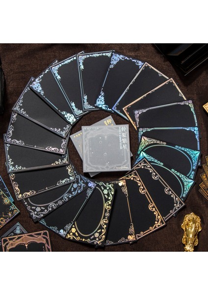 Ptb-Zxfx-04 20 Yaprak Yaz Ortası Yıldız Serisi Vintage Bronzlaşmaya Sıcak Gümüş Siyah Kart Kolaj Kitap Yaratıcı Dıy El Kitabı Dekor Kırtasiye (Yurt Dışından) modelleri