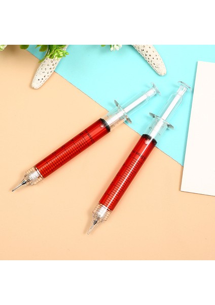 Kırmızı 80 Adet Iğne Tüp Şırınga Şekli Mekanik Kurşun Kalem Ofis Okul Kırtasiye (Yurt Dışından)