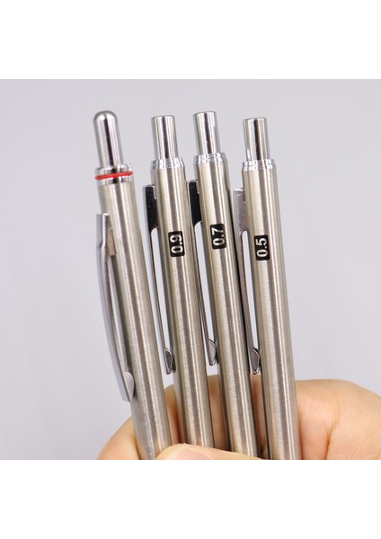 4 Kalem Seti B Mekanik Kurşun Kalem Seti Metal Çizim 0.5 0.7 0.9 2.0 mm Grafit Kurşun Tutucu 2b Hb Yazma, Eskiz Çizimi Yedeklerle (Yurt Dışından)