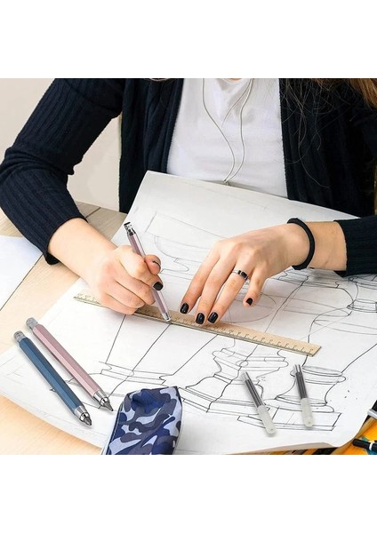 Yeşil Kalem Seti - 6b Mekanik Kurşun Kalem 5.6mm 2b/4b/6b/8b Graffiti Çizim Tarama Otomatik Kalemler Profesyonel Boyama Yazma Malzemeleri Için Set (Yurt Dışından)