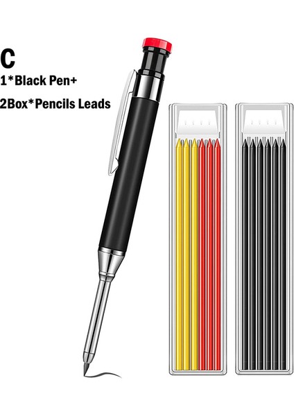 Set-C Katı Marangoz Kalemler Derin Delik Işaretleme Kalemi Dolum Talepleri Markalama Aracı Ağaç Işleme Derin Delik Metal Mekanik Kurşun Kalem (Yurt Dışından)