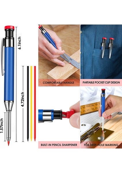 Set-C Katı Marangoz Kalemler Derin Delik Işaretleme Kalemi Dolum Talepleri Markalama Aracı Ağaç Işleme Derin Delik Metal Mekanik Kurşun Kalem (Yurt Dışından) fırsatları