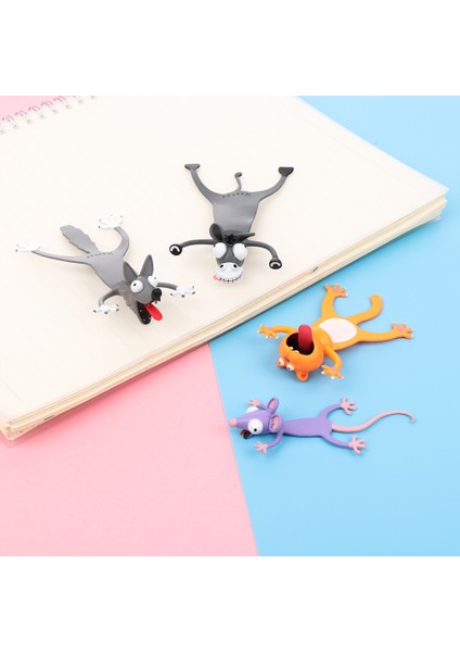 Fare Moda 3D Stereo Karikatür Işaretleyici Hayvan Imleri Sevimli Kedi Pvc Malzeme Komik Öğrenci Okul Kırtasiye Çocuk Hediye Kitap Ayracı (Yurt Dışından) fırsatları