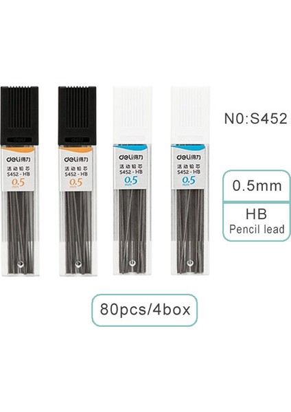 S452-05-HB Deli Mekanik Kurşun Kalem 0.7mm Hb Metal Otomatik Kalemler Öğrenci Sanat Kroki Yazma 2b Kalem Kurşun Yedekler Silgi ile (Yurt Dışından)