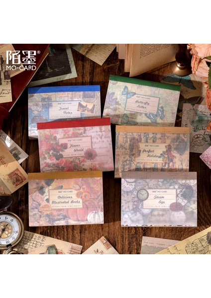 Stil 1 Vintage Bloknot Malzeme Kağıt Kitap Çiçekler Kelebek Mektup Dıy Scrapbooking Kartları Günlüğü Önemsiz Dergisi Retro Dekorasyon Kağıdı (Yurt Dışından)