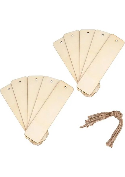 10 Adet Boş Dikdörtgen Ahşap Etiketler Bitmemiş Doğa Ahşap Dilim Dıy El Sanatları Kitap Ayracı Konfeksiyon Giyim Etiketi Hediye Keseleri Asılı Etiket Dekor (Yurt Dışından)