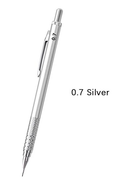 0.7mm Gümüş Yeni Tam Metal Mekanik Kurşun Kalem 0.3 0.5 0.7 0.9 1.3 2.0mm Siyah Gümüş 2b Sanat Boyama Eskiz Kalemler Ofis Okul Malzemeleri (Yurt Dışından)