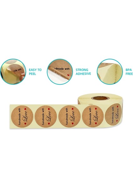 4cm Kraft Özel Çıkartmalar Yuvarlak Doğal Kraft El Yapımı Etiket Fırında Ambalaj, Konserve Kavanozları, Çerez Çantaları, Hediye Paketi Için Yapışkanlı Etiketler (Yurt Dışından) fırsatları