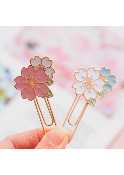 1 Adet B Kiraz Sakura Imleri Metal Klasör Klipsleri Sayfa Tutucu Kawaii Kırtasiye Fotoğrafları Biletleri Belgeleri Kelepçe Ofis Malzemeleri (Yurt Dışından) fırsatları