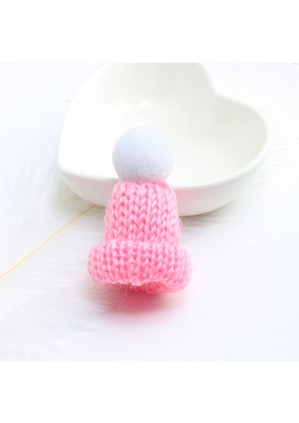 Beyaz-Pembe Kadın Broş Pin Sevimli Mini Şapka Rozeti Noel Yeni Yıl Hediye Kazak Ceketler Dıy Şapkalar Çocuklar Kış Aksesuarları Sırt Çantası Dekor (Yurt Dışından)