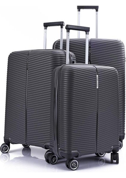 ÇÇS 5224 Antrasit Polipropilen Valiz Seti - LİER