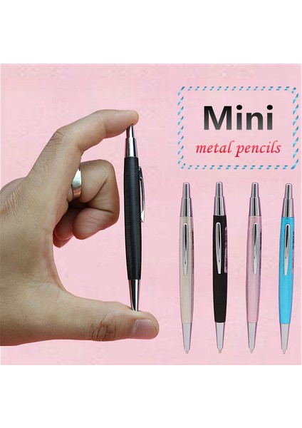 0.7mm Pembe Sevimli Mini Metal Kalem 0.7/0.5mm Siyah Sarı Pembe Mavi Kısa Öğrenci Yazma Mekanik Otomatik Kalem ile 30 Adet Yedekler (Yurt Dışından)