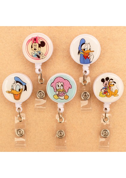 1 Adet Minnie Mouse Donald Papatya Ördek Disney Tarzı Ölçeklenebilir Rozet Makara Tutucu Hemşire Doktor Öğrenci Adı Etiketi ve Kimlik Tutucu Aksesuarları (Yurt Dışından)