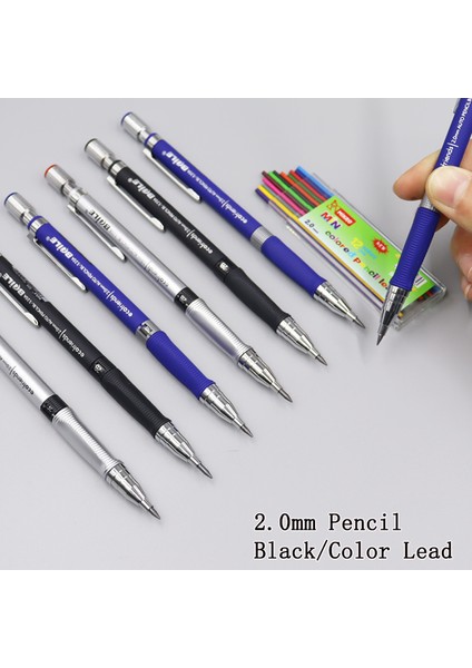 2 Kalem Siyah Set B 2.0 Mekanik Kurşun Kalemler Kaymaz Boya Yazma Siyah Renk 2mm Mine 2b Sanat Kalemi Değiştirilebilir Dolum Öğrenci Okulu (Yurt Dışından) fiyatları