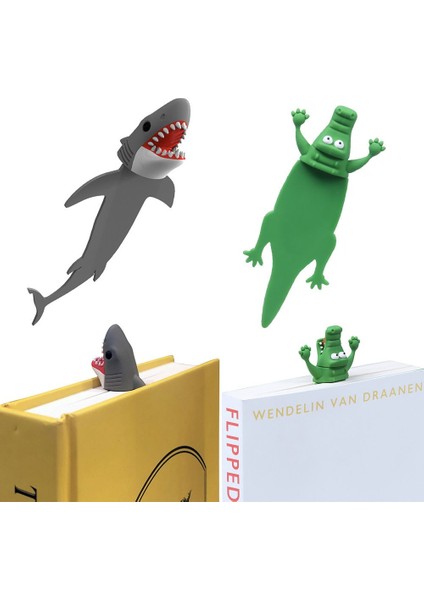 Stil 3 Kawaii Karikatür 3D Stereo Imi Pvc Işaretleyici Kitap Klibi Köpekbalığı Timsah Sayfa Ayracı Çocuklar Hediyeler Okul Kırtasiye Malzemeleri (Yurt Dışından) modelleri