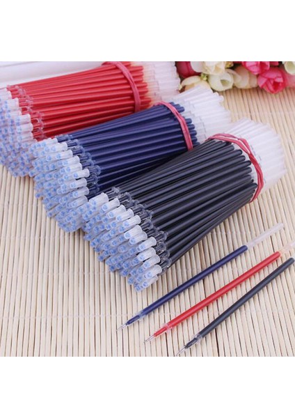 Mavi 100 Adet/paket 0.38MM Kalem Yedekleri Mavi/siyah/kırmızı Mürekkep Okul Ofis Ev Yazma Malzemeleri Yedek Dolum Kırtasiye Jel Kalem Yedekler (Yurt Dışından)