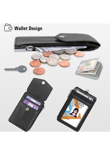 Şampanya Altın Arae Pu Deri Kimlik Kartı Tutucu, Yeniden Kapatılabilir Fermuarlı Cep ve Kordon, Dikey Şeffaf Kart Penceresi, 3 Kart Yuvası, - 1 Paket (Yurt Dışından) fırsatları