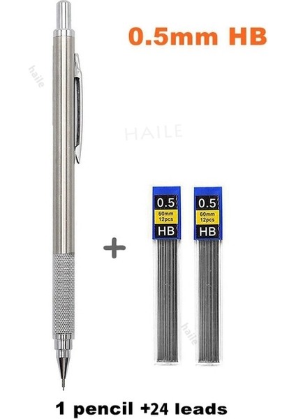 0.5mm Set Haile Mekanik Kurşun Kalem Seti Kurşun Dolumlu Metal Kurşun Kalem 0.3 0.5 0.7 0.9 1.3 2.0mm Hb Çizim, Yazma, Sanat Çizimi (Yurt Dışından)