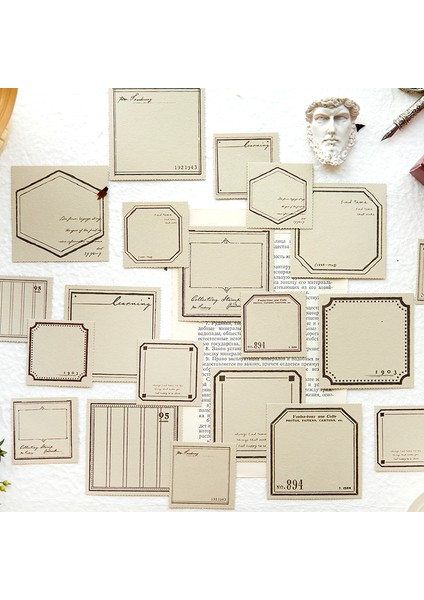 Stil 6 100 Adet Retro Kolaj Etiket Malzemesi Kağıt Not Önemsiz Dergisi Planlayıcısı Scrapbooking Vintage Damga Çerçeve Dekoratif Dıy Kraft El Işi Kağıdı (Yurt Dışından)