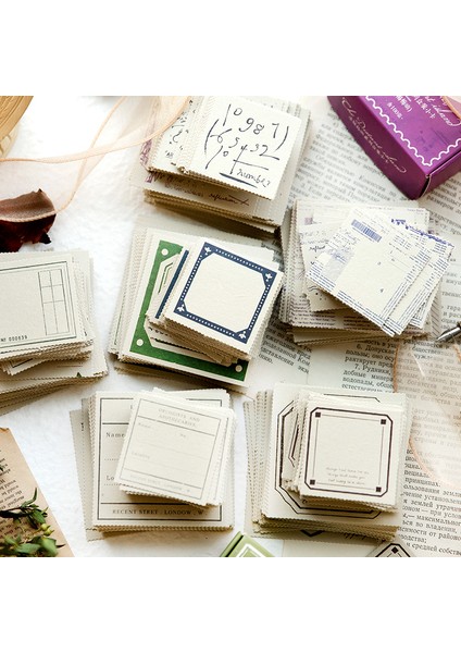 Stil 6 100 Adet Retro Kolaj Etiket Malzemesi Kağıt Not Önemsiz Dergisi Planlayıcısı Scrapbooking Vintage Damga Çerçeve Dekoratif Dıy Kraft El Işi Kağıdı (Yurt Dışından)