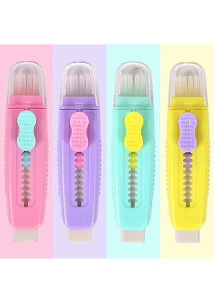 Rastgele Renk 1 Adet Yaratıcı Kawaii Silgi Yumuşak Geri Çekilebilir Sevimli Kauçuk Fırça ile Silgi Öğrenci Çocuklar Hediye Penciles Aksesuarları Kırtasiye (Yurt Dışından)