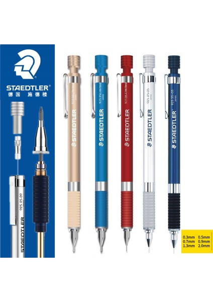2.0mm Mavi Staedtler 925 25 Mekanik Kurşun Kalem Metal Saplı Çizim Tasarım 0.3/0.5/0.7/0.9/2.0mm Okul ve Ofis Malzemeleri Sevimli Kırtasiye (Yurt Dışından) fiyatları