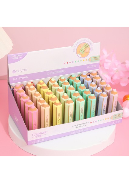 A-1 Adet Rastgele Kawaii Kalem Şekli Kauçuk Silgi Kore Kırtasiye Macaron Renk Sevimli Kalem Silgi Çocuklar Yazma Araçları Okul Ofis Malzemeleri (Yurt Dışından)