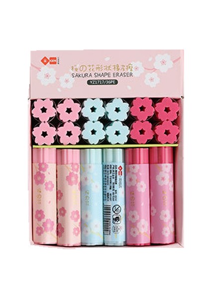 Kiraz Çiçekleri 1 Adet Karikatür Yaratıcı Sakura Yonca Silgi Yonca/sakura Kırtasiye Pembe/yeşil Silindirik 6*1.5 cm (Yurt Dışından)
