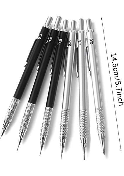 0.7mm Gümüş Set Kawaii Sanat Boyama Mekanik Kurşun Kalemler 0.3 0.5 0.7 0.9 1.3 2.0mm Çizim Kalem Seti Siyah Gümüş Metal Kalem Sevimli Okul Malzemeleri (Yurt Dışından) fırsatları