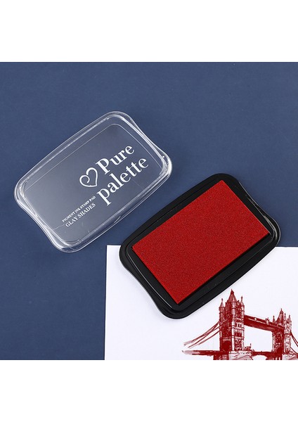 Kırmızı 12 Renk Büyük Boy Mürekkep Pedi Vintage Düz Renk Damga Dıy El Sanatları Scrapbooking Kauçuk Ahşap Pullar Inkpads Parmak Boyama (Yurt Dışından) modelleri