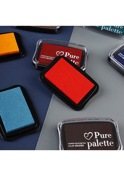 Kırmızı 12 Renk Büyük Boy Mürekkep Pedi Vintage Düz Renk Damga Dıy El Sanatları Scrapbooking Kauçuk Ahşap Pullar Inkpads Parmak Boyama (Yurt Dışından) fırsatları