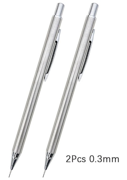 2 Adet 0.3mm Kalem Metal Mekanik Kurşun Kalem Seti Kurşun Yedekler Çizim Otomatik Kalem 0.3, 0.5, 0.7, 0.9, 1.3, 2.0mm 2b Hb Sanat Kaynağı Için (Yurt Dışından)
