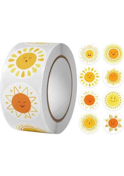 QY617-300PCS 100-500PCS 8 Stilleri Yuvarlak Karikatür Güneş Gülen Çocuklar Ödül Çıkartmaları Parti El Yapımı Scrapbooking Hediye Paketleme Mühür Etiket (Yurt Dışından) fiyatları