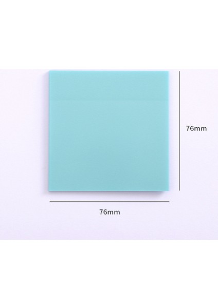 Göl Mavisi 76MM x 76MM 50 Yaratıcı Çıkartmalar Ayakta Şeffaf Pet Bloknot Sticker Yapışkan Not Planı Sticker Poz Günlüğü Not Defteri Okul Ofis Malzemeleri (Yurt Dışından)