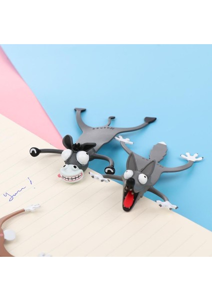 Tavşan Kurt Dil Dışarı Çıkan Komik Yer Imleri Karikatür Yaratıcı Gecko Kedi Tavşan Eşek Fare Pvc 3D Stereo Orijinal Yer Imleri (Yurt Dışından)