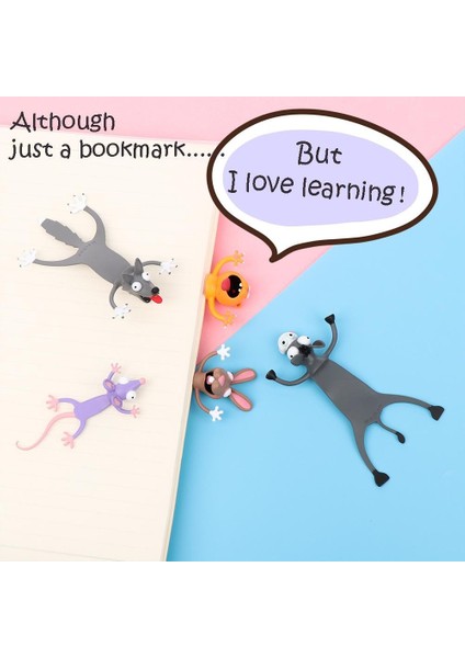 Tavşan Kurt Dil Dışarı Çıkan Komik Yer Imleri Karikatür Yaratıcı Gecko Kedi Tavşan Eşek Fare Pvc 3D Stereo Orijinal Yer Imleri (Yurt Dışından)