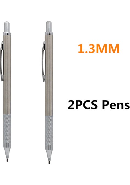 2 Adet 1.3mm Kalem Yüksek Kaliteli Metal Mekanik Kurşun Kalem 0.5/0.7/0.9/1.3mmdrawing Otomatik Kalem Okul Malzemeleri Için 2 Kalem Kurşun Göndermek (Yurt Dışından)