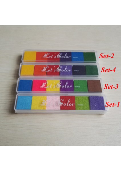 Set-1 Inkpad Mürekkep Damga Pedi Renkli Karikatür El Sanatları Yağ Bazlı Dıy Kauçuk Pullar Kumaş Ahşap Kağıt Parmak Izi Scrapbooking (Yurt Dışından) indirimleri