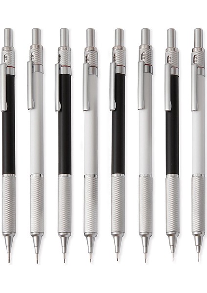 2 Adet 0.3mm Beyaz Set Tam Metal Mekanik Kurşun Kalem Seti 0.3 0.5 0.7 0.9mm Öğrenciler Yazma Çizim Kroki Kalem Sanat Malzemeleri Ofis Okul Kırtasiye (Yurt Dışından) modelleri